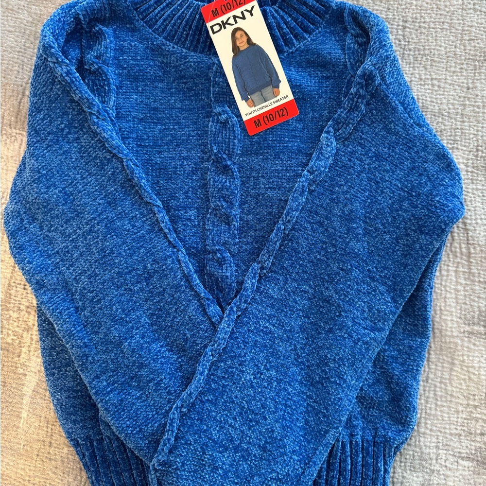 DKNY Girls Blue Knit Sweater
